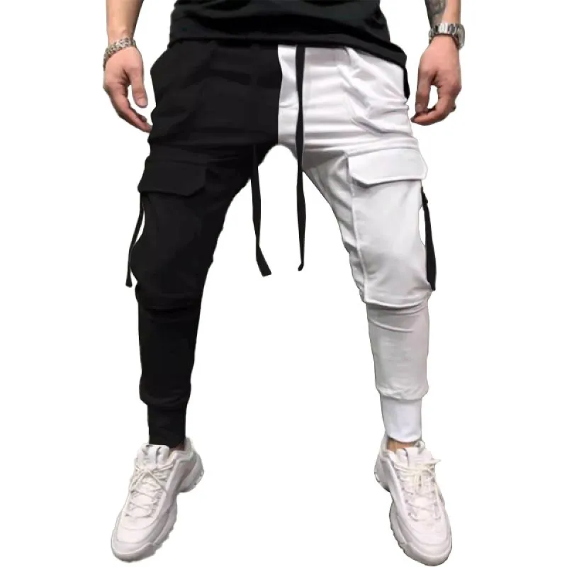 Men's Color Block Multi-pocket Elastic Waist Cargo Pants 43115055Z sold by Manly