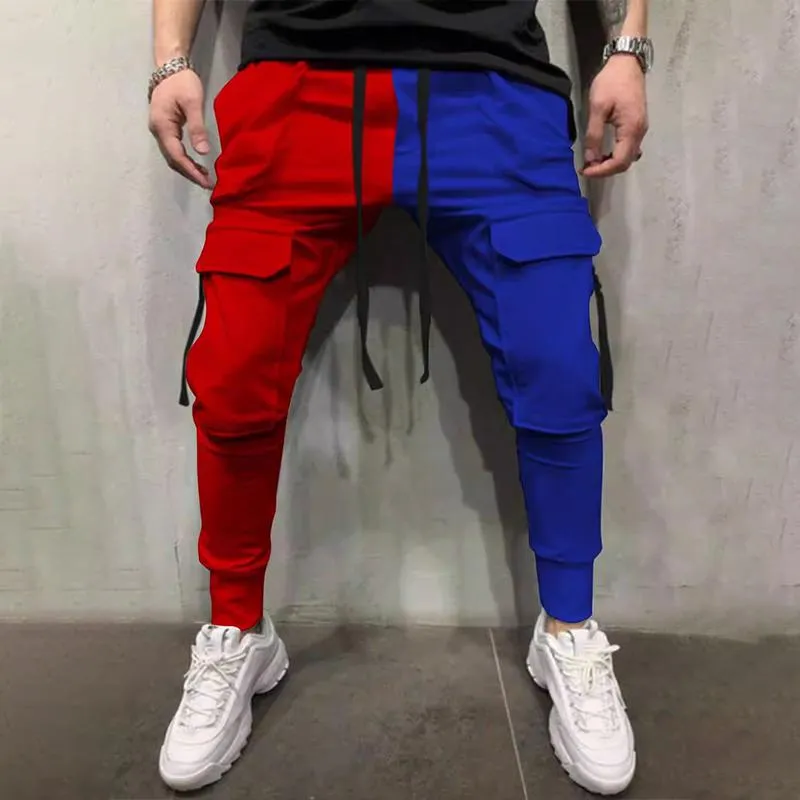 Men's Color Block Multi-pocket Elastic Waist Cargo Pants 43115055Z sold by Manly product image thumbnail 4