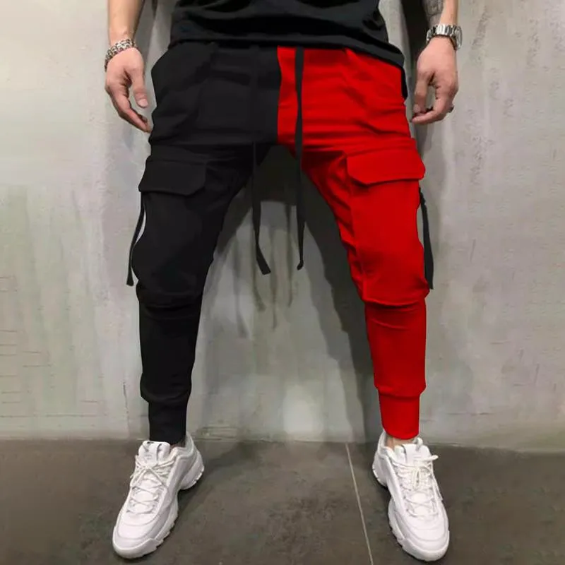 Men's Color Block Multi-pocket Elastic Waist Cargo Pants 43115055Z sold by Manly product image thumbnail 3