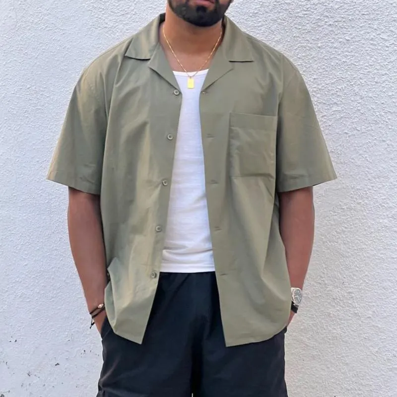 Men's Casual Solid Color Simple Lapel Short-sleeved Shirt 55839883TO sold by Manly product image thumbnail 2