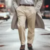 Men's Solid Color Pocket Business Casual Suit Pants 90200634Y sold by Manly