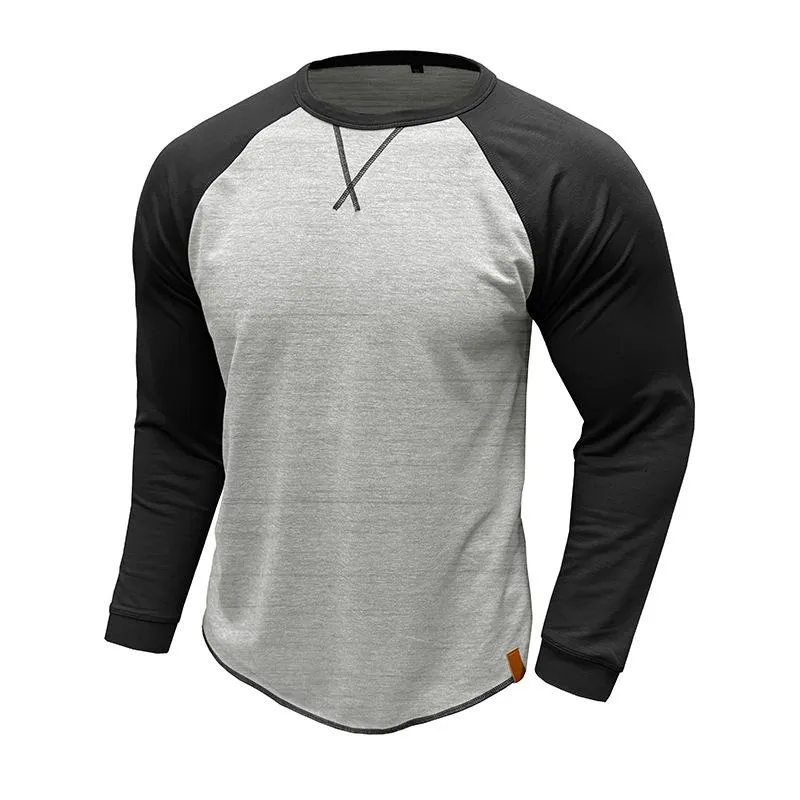 Men's Colorblock Raglan Crew Neck Long Sleeve T-Shirt 91798358Y sold by Manly product image thumbnail 4