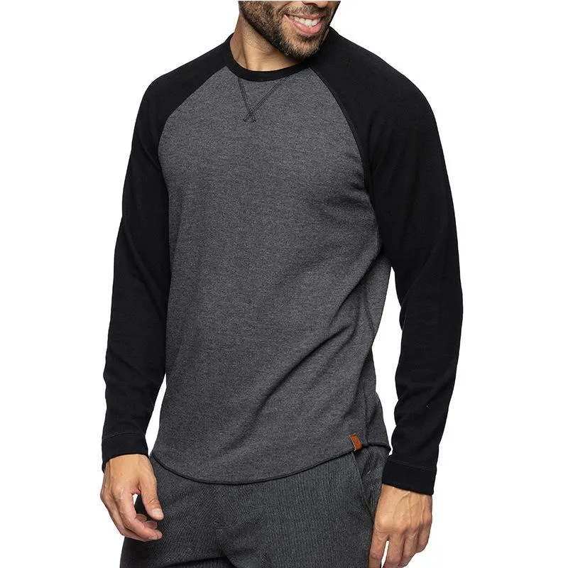 Men's Colorblock Raglan Crew Neck Long Sleeve T-Shirt 91798358Y sold by Manly product image thumbnail 2