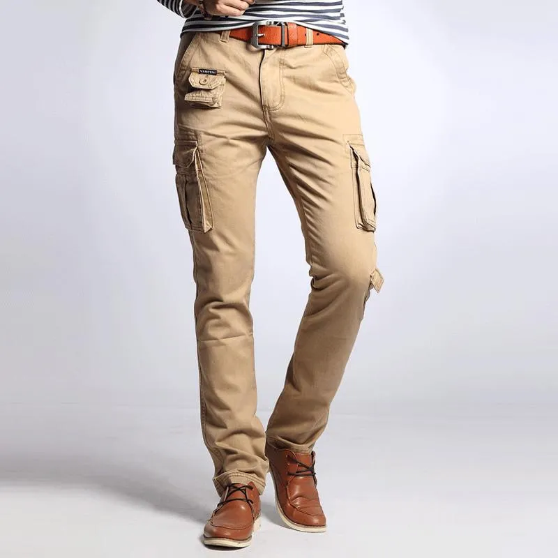 Men's Solid Multi-pocket Cotton Slim Cargo Pants 14848531Z sold by Manly product image thumbnail 2