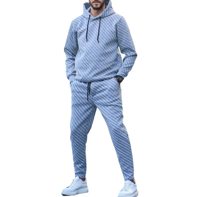 Men's Fashion Loose Hoodie And Elastic Waist Trousers Sports Casual Set 78438802Z sold by Manly
