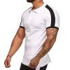 Men's Casual Colorblock Lapel Polo Shirt 66053544TO sold by Manly