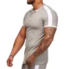 Men's Casual Colorblock Lapel Polo Shirt 66053544TO sold by Manly