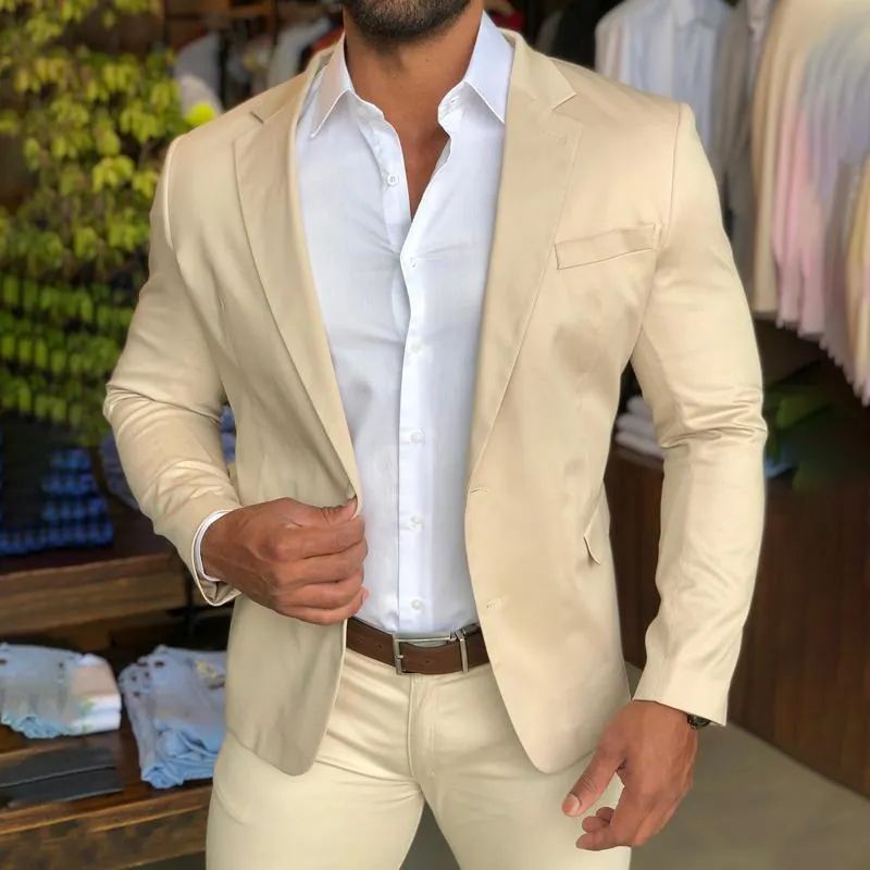 Men's Solid Color Notch Lapel Single Breasted Slim Blazer 38494472Z sold by Manly product image thumbnail 2