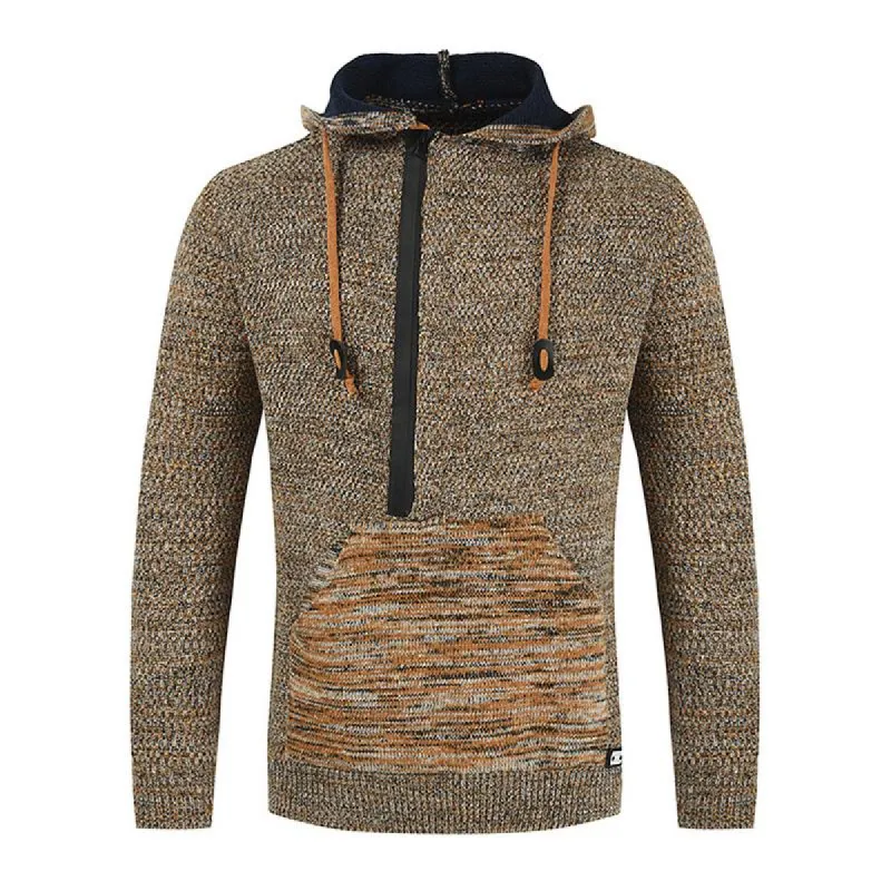 Men's Casual Kangaroo Pocket Hooded Knit Sweater 71917674M sold by Manly