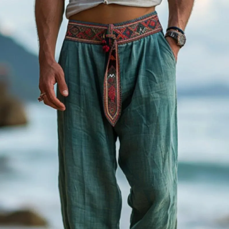 Men's Vintage Ethnic Loose Straight Pants 44983990Y sold by Manly product image thumbnail 2