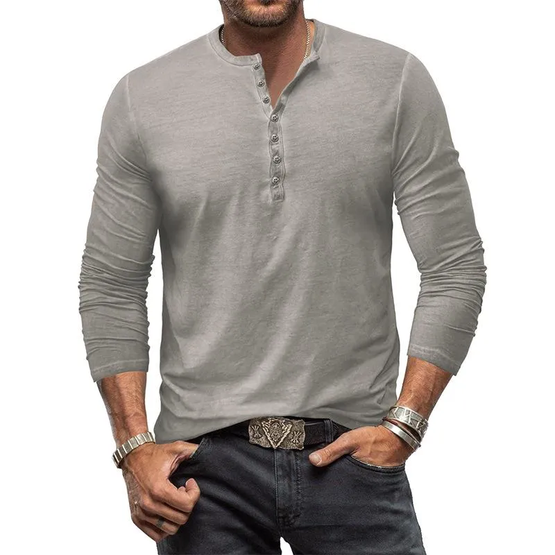 Men's Vintage Distressed Long Sleeve Henley T-Shirt 49710487M sold by Manly product image thumbnail 3