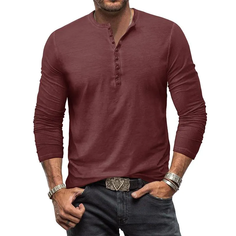 Men's Vintage Distressed Long Sleeve Henley T-Shirt 49710487M sold by Manly product image thumbnail 2