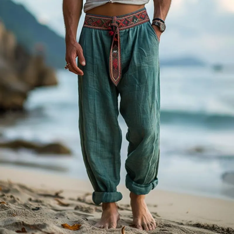 Men's Vintage Ethnic Loose Straight Pants 44983990Y sold by Manly product image thumbnail 3