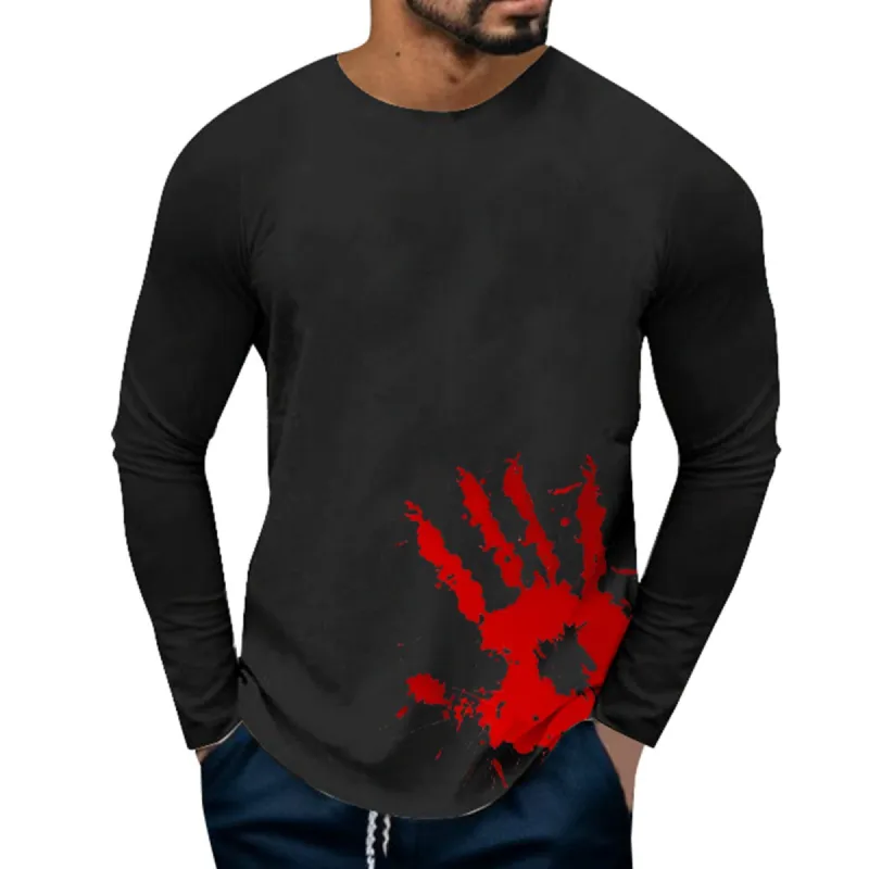 Men's Round Neck Printed Long Sleeve T-Shirt 84851181X sold by Manly