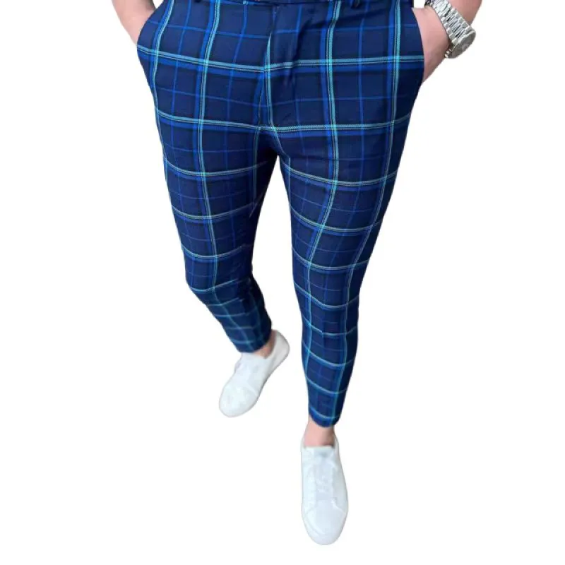 Men's Casual Plaid Print Pants 98767690Y sold by Manly