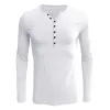 Men's Henley Collar Long Sleeve T-shirt 53006265Z sold by Manly