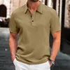 Men's Solid Color Breathable Mesh Fabric Short-Sleeved Polo Shirt 76877869Y sold by Manly