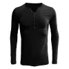 Men's Henley Collar Long Sleeve T-shirt 53006265Z sold by Manly