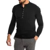 Men's Henley Collar Long Sleeve T-shirt 53006265Z sold by Manly