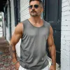 Men's Solid Color Sports Crew Neck Tank Top 80540106X sold by Manly