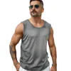 Men's Solid Color Sports Crew Neck Tank Top 80540106X sold by Manly