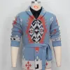 Men's Vintage Jacquard Shawl Collar Belted Mid-Length Cardigan 61288475Y sold by Manly