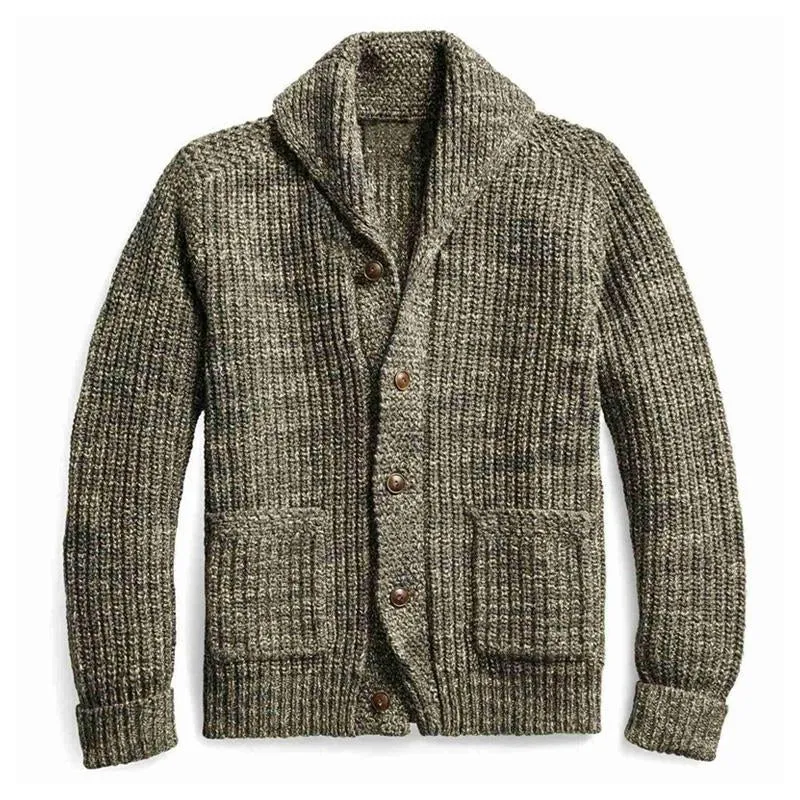 Men's Knit Sweater Lapel Patch Pocket Cardigan Jacket 86459771X sold by Manly