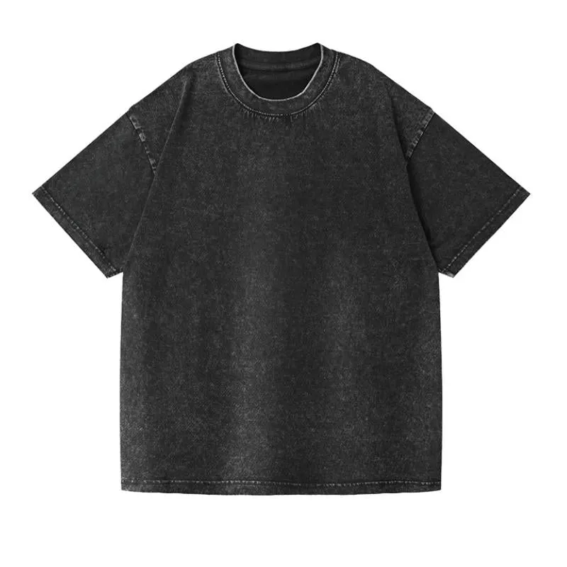 Men's Vintage Distressed Washed Round Neck Short-sleeved T-shirt 80240624TO sold by Manly product image thumbnail 5