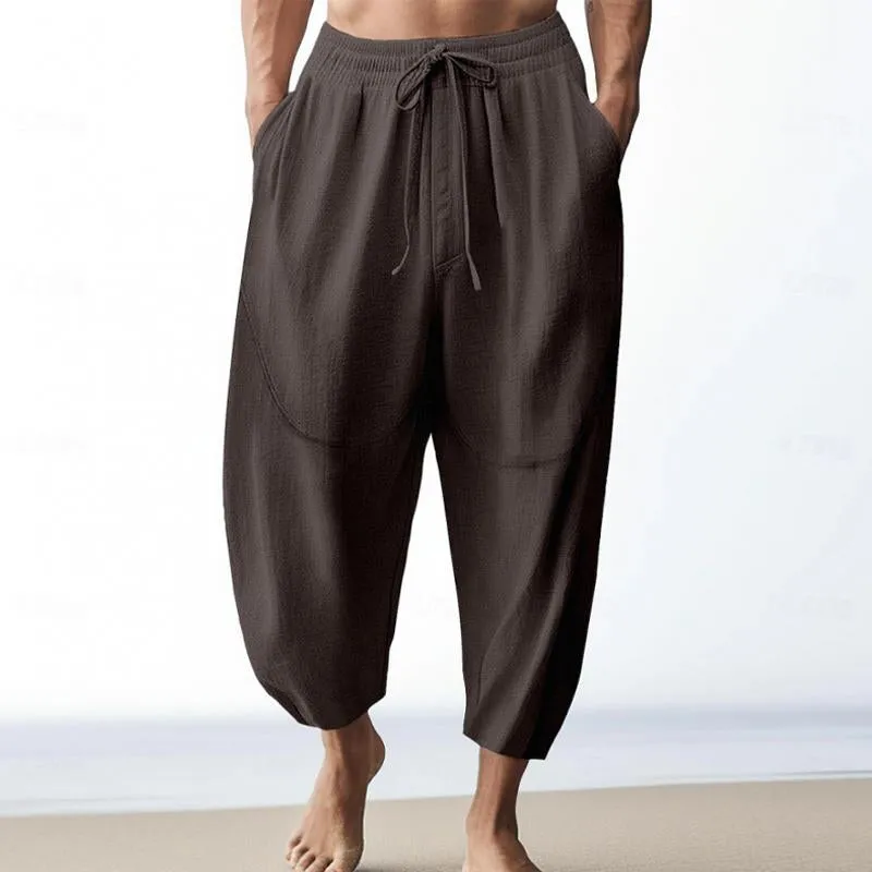 Men's Solid Color Casual Drawstring Trousers 32611115Y sold by Manly product image thumbnail 4