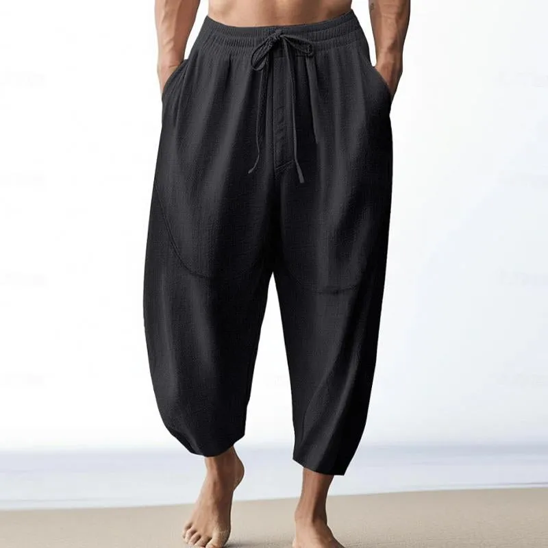 Men's Solid Color Casual Drawstring Trousers 32611115Y sold by Manly product image thumbnail 2
