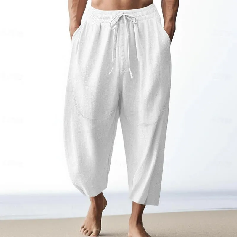 Men's Solid Color Casual Drawstring Trousers 32611115Y sold by Manly product image thumbnail 3