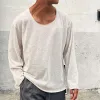 Men's Casual Cotton Blended Round Neck Loose Long Sleeve T-Shirt 16388446M sold by Manly