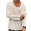 Men's Casual Cotton Blended Round Neck Loose Long Sleeve T-Shirt 16388446M sold by Manly