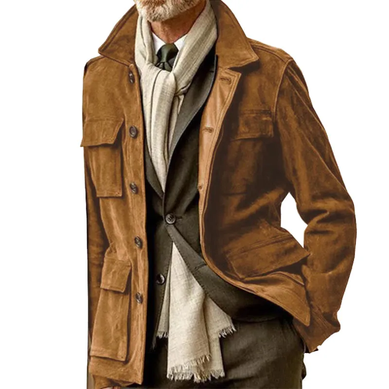 Men's Suede Big Pocket Jacket 33225019X sold by Manly