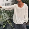 Men's Casual Cotton Blended Round Neck Loose Long Sleeve T-Shirt 16388446M sold by Manly