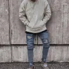 Men's Ripped Zipper Biker Jeans 46527635X sold by Manly
