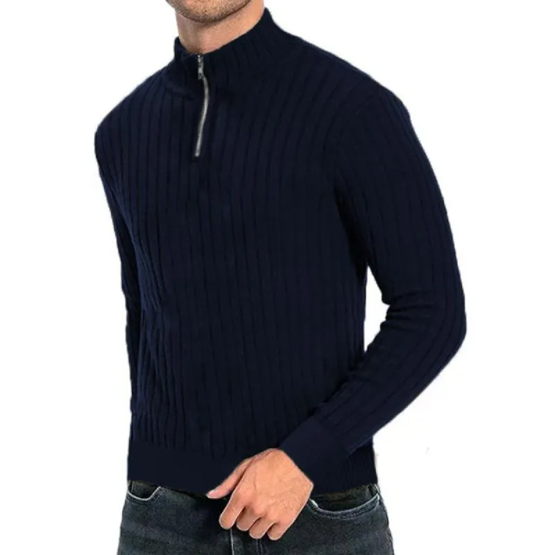 Men's Casual Vintage Turtleneck Zipper Sweater 44828442TO sold by Manly