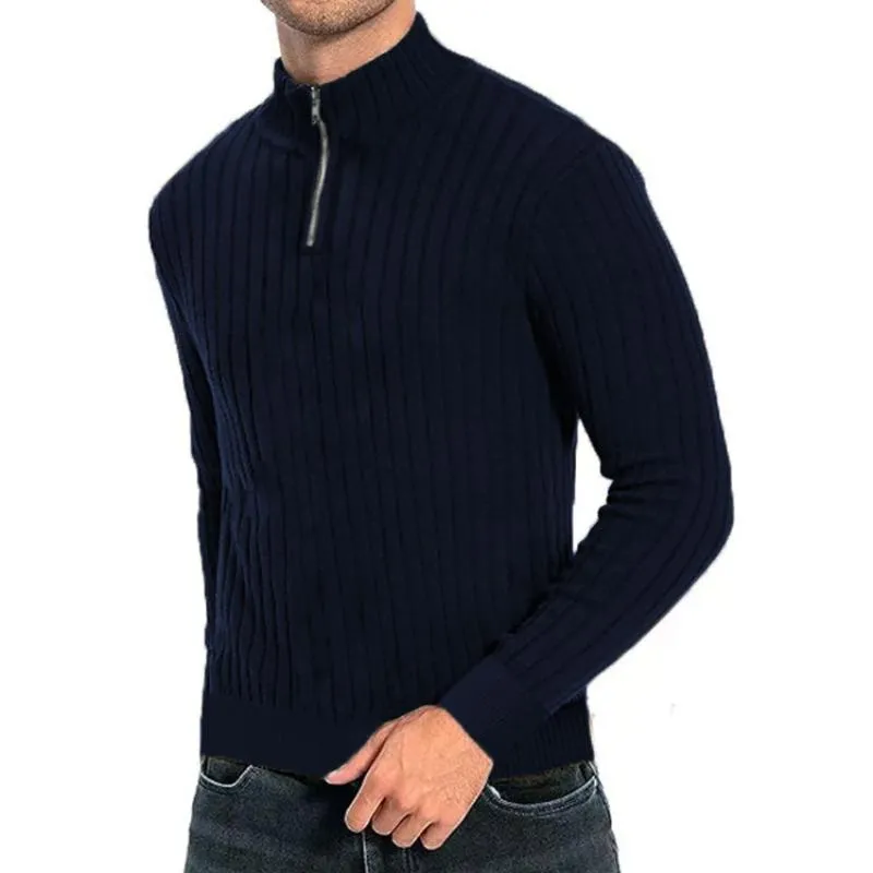 Men's Casual Vintage Turtleneck Zipper Sweater 44828442TO sold by Manly