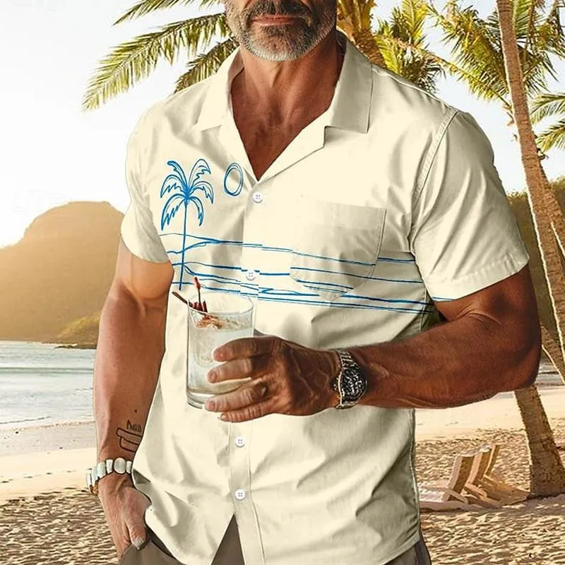 Men's Casual Coconut Print Chest Pocket Short Sleeve Shirt 09497666Y sold by Manly product image thumbnail 2