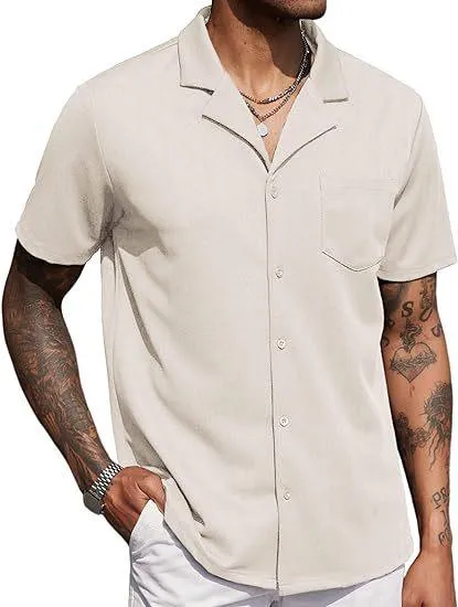 Men's Buttoned Short Sleeve Cuban Beach Shirt 32086007X sold by Manly product image thumbnail 5