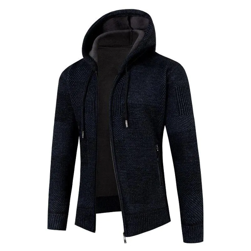 Men's Hooded Casual Plaid Knit Jacket 80270530M sold by Manly