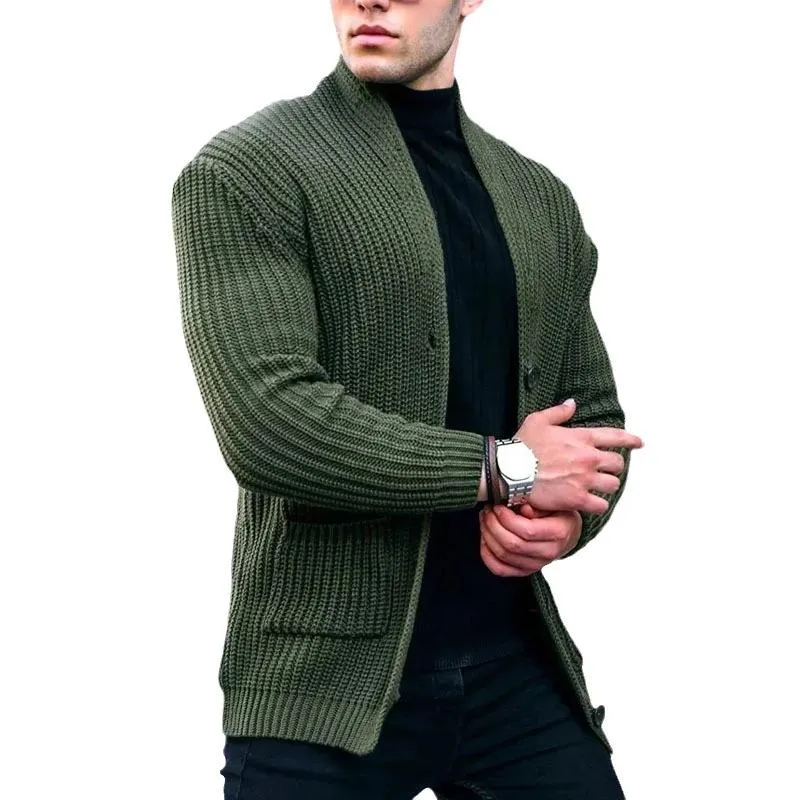 Men's Casual Slim Button Long Sleeve Solid Color Knit Cardigan 37468341M sold by Manly