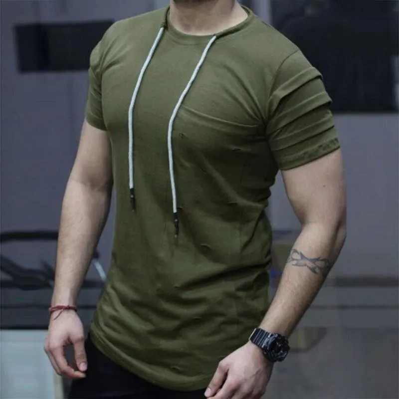 Men's Casual Pleated Short-sleeved T-shirt 96414850TO sold by Manly product image thumbnail 4
