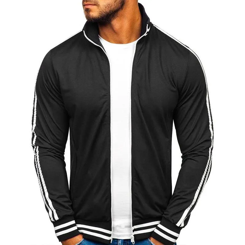 Men's Contrasting Color Zipper Outdoor Casual Stand Collar Long Sleeve Jacket 71858771X sold by Manly product image thumbnail 2