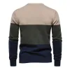 Men's Round Neck Color Contrast Stripe Knit Sweater 61073264X sold by Manly