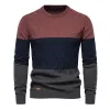 Men's Round Neck Color Contrast Stripe Knit Sweater 61073264X sold by Manly
