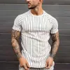Men's Casual Striped Round Neck Short Sleeve T-Shirt 35956473TO sold by Manly