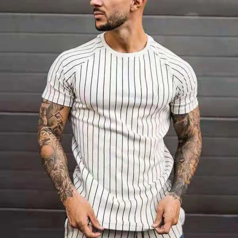 Men's Casual Striped Round Neck Short Sleeve T-Shirt 35956473TO sold by Manly product image thumbnail 5