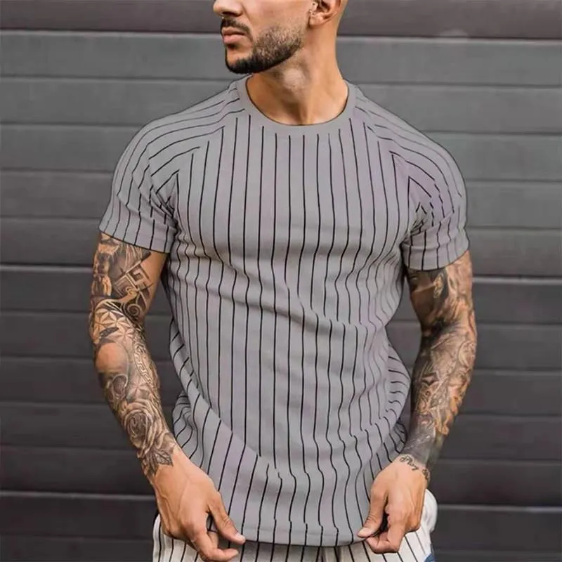 Men's Casual Striped Round Neck Short Sleeve T-Shirt 35956473TO sold by Manly product image thumbnail 3