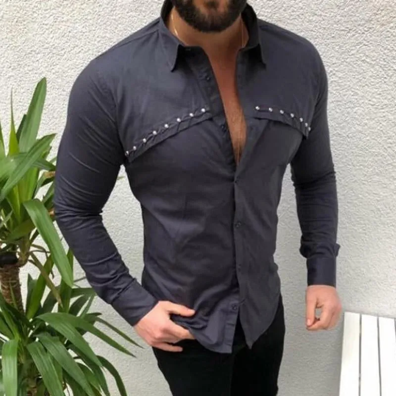 Men's Casual Plain Long Sleeve Shirt 75796591Y sold by Manly product image thumbnail 3